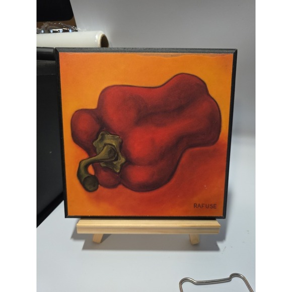 Other - WILL RAFUSE Wood Wall Block Decor-Red Pepper 8X8